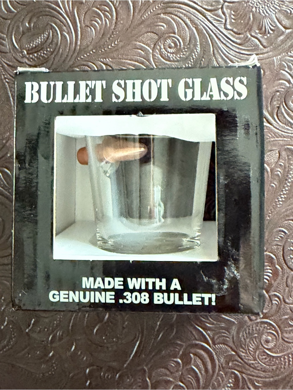 Bullet Shot Glass with Embedded Bullet